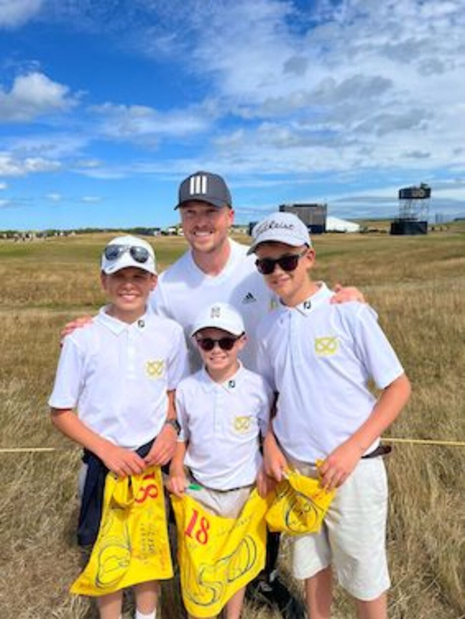 Richard Mansell at St Andrews with Staffs Under 14 boys